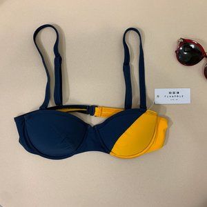 Flagpole Bikini Top, Medium, Electra in Ink/Mango